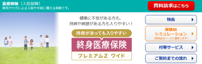 終身医療保険プレミアムZ ワイド