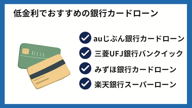 低金利でおすすめの銀行カードローン